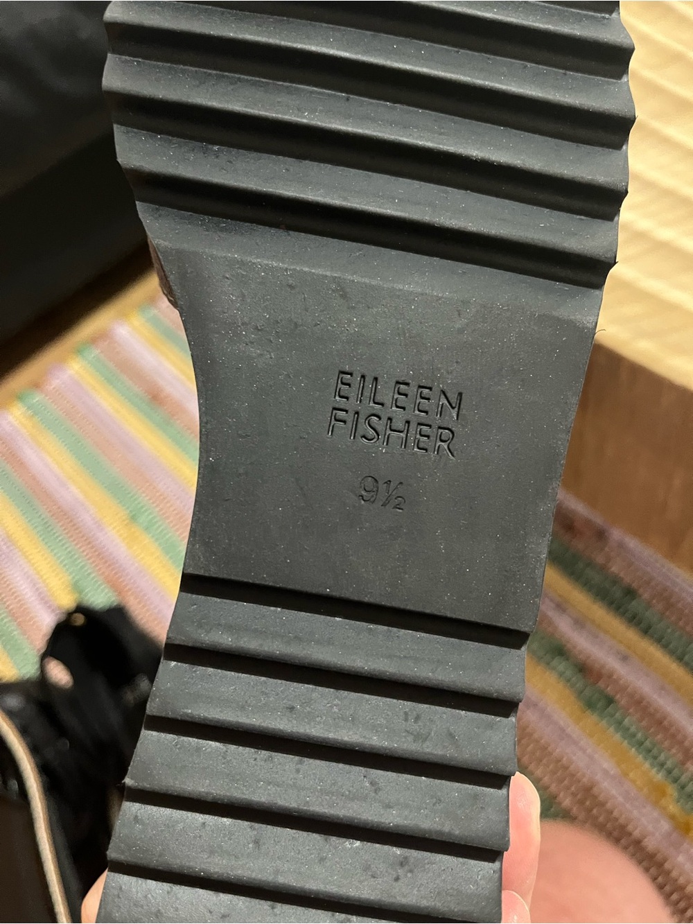 Eileen Fisher Metallic Taupe Ankle-Strap Flats - Picture 3 of 5